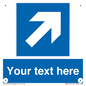 MA7913: Custom Directional signage blue up right arrow