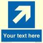 MA7913: Custom Directional signage blue up right arrow