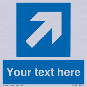 MA7913: Custom Directional signage blue up right arrow