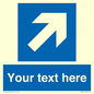 MA7913: Custom Directional signage blue up right arrow