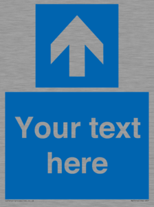 MA7914: Custom Directional signage blue up arrow