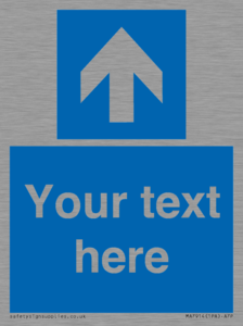 MA7914: Custom Directional signage blue up arrow