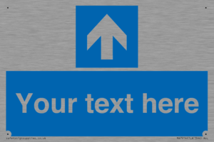 MA7914: Custom Directional signage blue up arrow