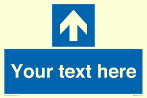 MA7914: Custom Directional signage blue up arrow