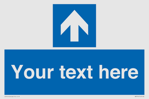 MA7914: Custom Directional signage blue up arrow