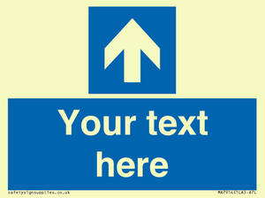 MA7914: Custom Directional signage blue up arrow