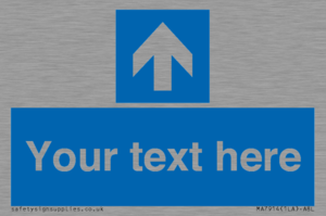 MA7914: Custom Directional signage blue up arrow