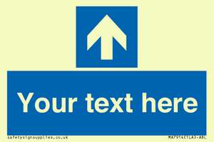 MA7914: Custom Directional signage blue up arrow