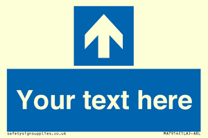MA7914: Custom Directional signage blue up arrow