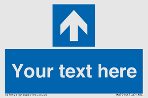 MA7914: Custom Directional signage blue up arrow