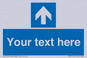 MA7914: Custom Directional signage blue up arrow