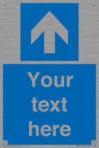 MA7914: Custom Directional signage blue up arrow
