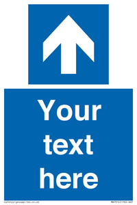 MA7914: Custom Directional signage blue up arrow