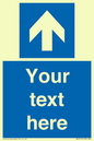 MA7914: Custom Directional signage blue up arrow
