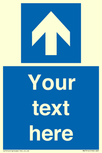 MA7914: Custom Directional signage blue up arrow
