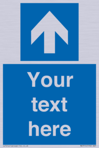 MA7914: Custom Directional signage blue up arrow