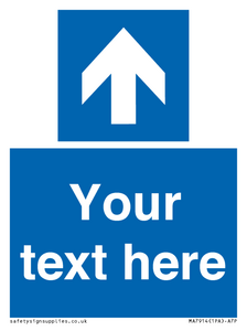 MA7914: Custom Directional signage blue up arrow