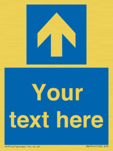 MA7914: Custom Directional signage blue up arrow