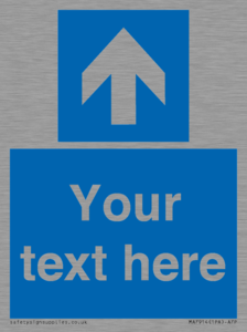 MA7914: Custom Directional signage blue up arrow