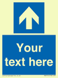 MA7914: Custom Directional signage blue up arrow