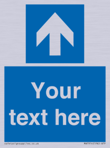 MA7914: Custom Directional signage blue up arrow