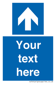 MA7914: Custom Directional signage blue up arrow