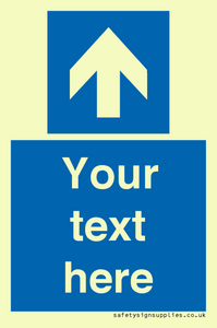 MA7914: Custom Directional signage blue up arrow