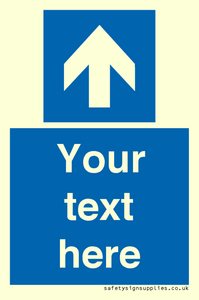 MA7914: Custom Directional signage blue up arrow