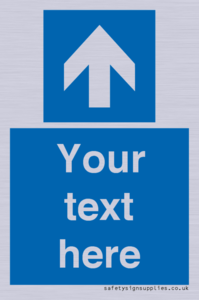 MA7914: Custom Directional signage blue up arrow
