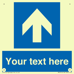 MA7914: Custom Directional signage blue up arrow