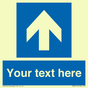 MA7914: Custom Directional signage blue up arrow