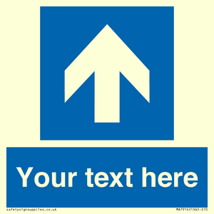 MA7914: Custom Directional signage blue up arrow