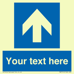 MA7914: Custom Directional signage blue up arrow