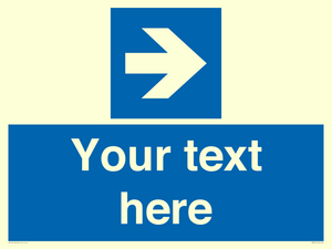 MA7915: Custom Directional signage blue right arrow