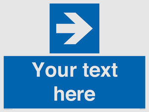 MA7915: Custom Directional signage blue right arrow