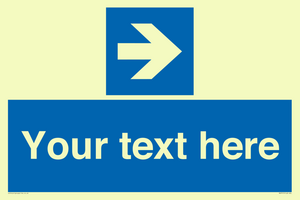 MA7915: Custom Directional signage blue right arrow