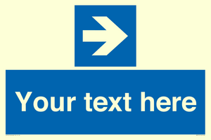 MA7915: Custom Directional signage blue right arrow