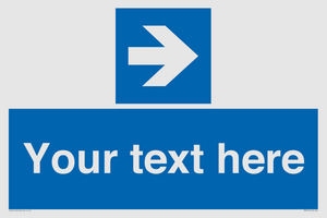 MA7915: Custom Directional signage blue right arrow