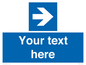 MA7915: Custom Directional signage blue right arrow