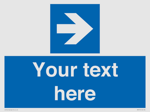MA7915: Custom Directional signage blue right arrow