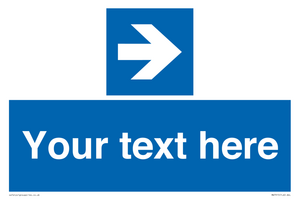 MA7915: Custom Directional signage blue right arrow