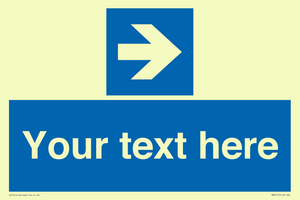 MA7915: Custom Directional signage blue right arrow