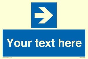 MA7915: Custom Directional signage blue right arrow