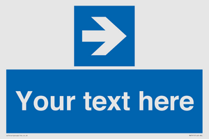MA7915: Custom Directional signage blue right arrow
