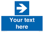 MA7915: Custom Directional signage blue right arrow
