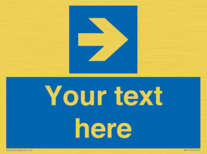 MA7915: Custom Directional signage blue right arrow