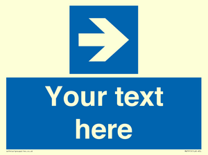 MA7915: Custom Directional signage blue right arrow
