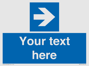 MA7915: Custom Directional signage blue right arrow