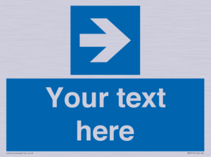 MA7915: Custom Directional signage blue right arrow