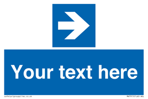 MA7915: Custom Directional signage blue right arrow